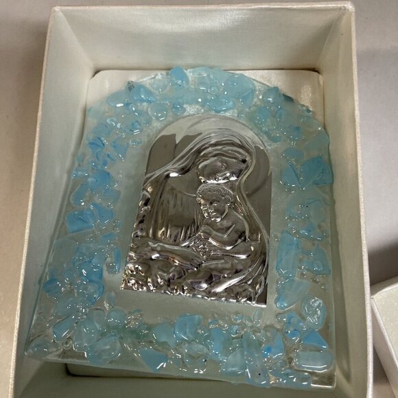 Murano Art Deco Collection Art Glass Virgin Mary Madonna & Child Christianity - Picture 9 of 9